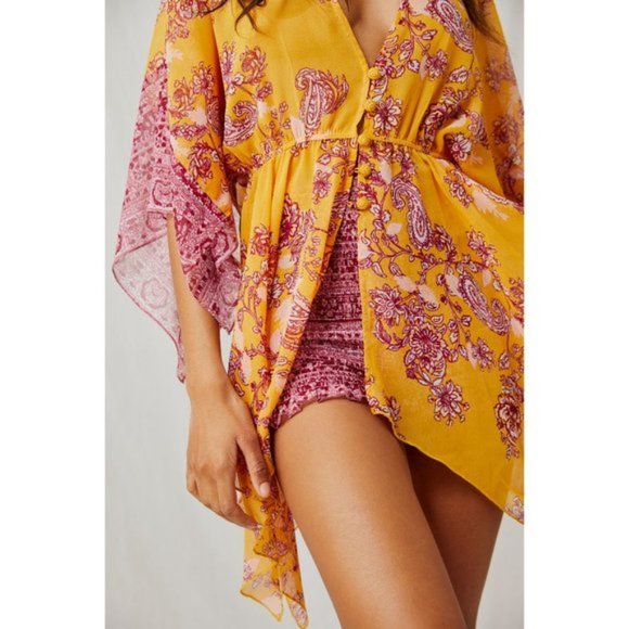 Free People Dream State Tunic & Shorts In Golden Combo - Picture 3 of 5